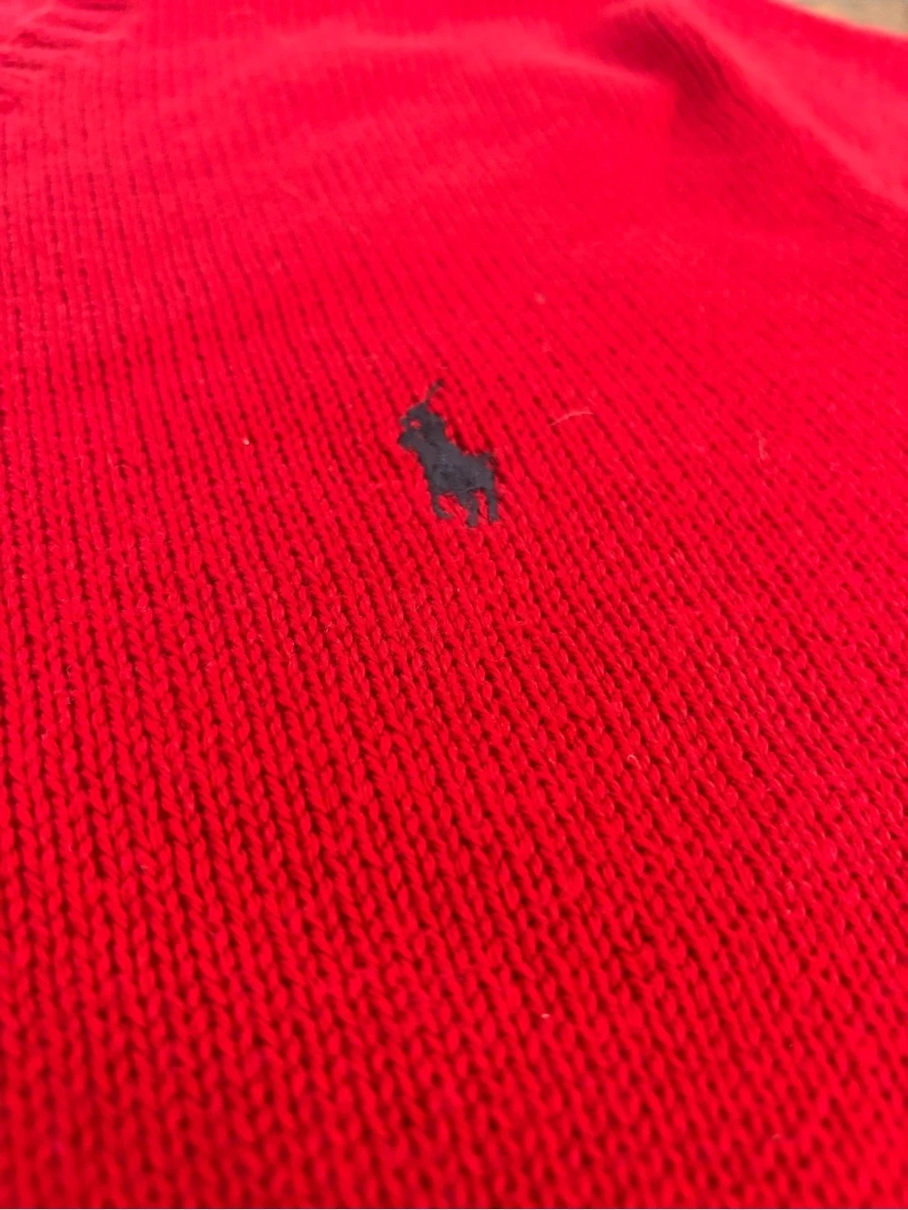 VTG Polo Ralph Lauren PRL Mens XL Red 100% Cotton Knit Pullover Crewneck Sweater